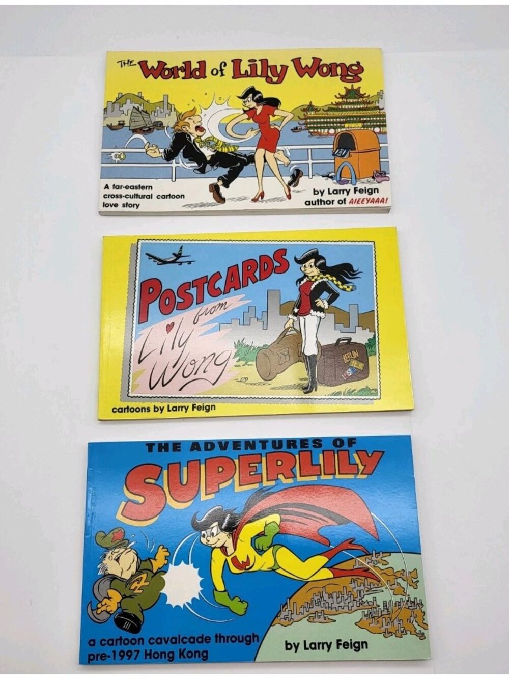 Larry Feign Lily Wong Book Lot of 3 Superlily World of Postcards comics